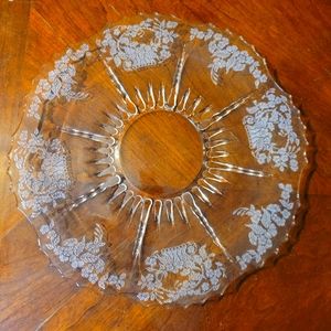 New Martinsville Glass Co Clear Glass Dessert / Serving Plate RADIANCE 1936-1944